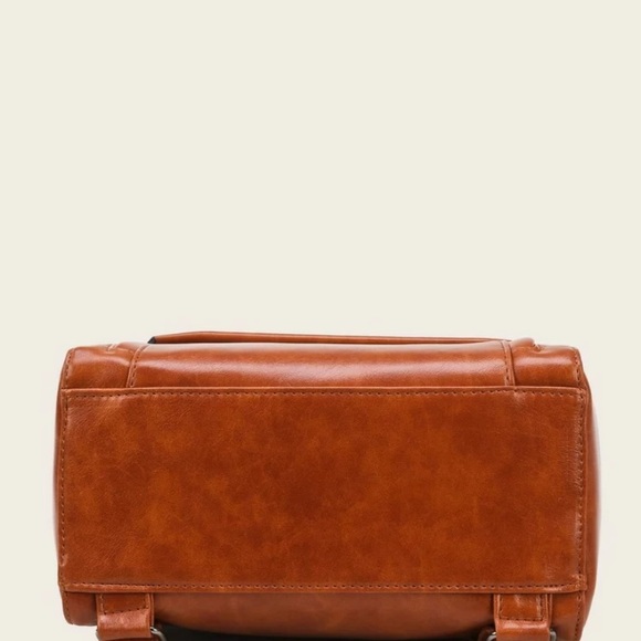 Cognac Brown Backpack Purse - Picture 5 of 10